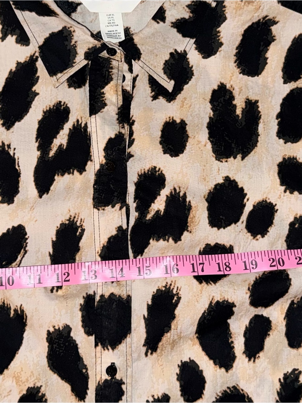 H&M Leopard Print Button-Up Tunic Shirt Dress - Animal Print - Picture 2 of 11